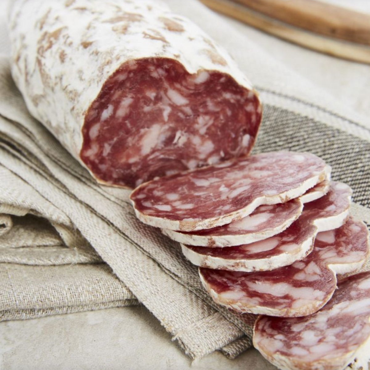 Saucisson de Porc des Pyrénées à l'Espelette 80g – Tranches Fines