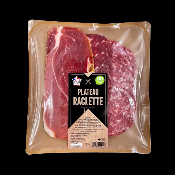 Plateau de charcuterie, raclette (jambon, coppa, rosette) - Marbled Beef